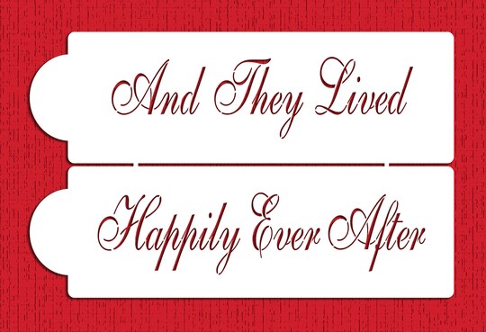 Designer Stencils; Happily Ever After Cake Stencil | C943 by Designer Stencils | Cake Decorating Tools |; Category:Cake Decorating Tools; Image:1